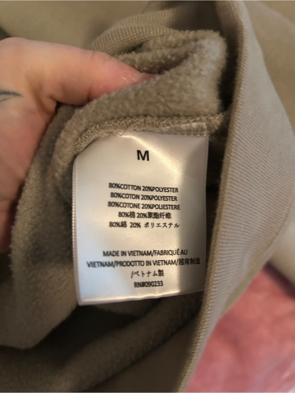 Essentials Fear of God Hoodie in Taupe- size M- like new condition - Picture 3 of 5